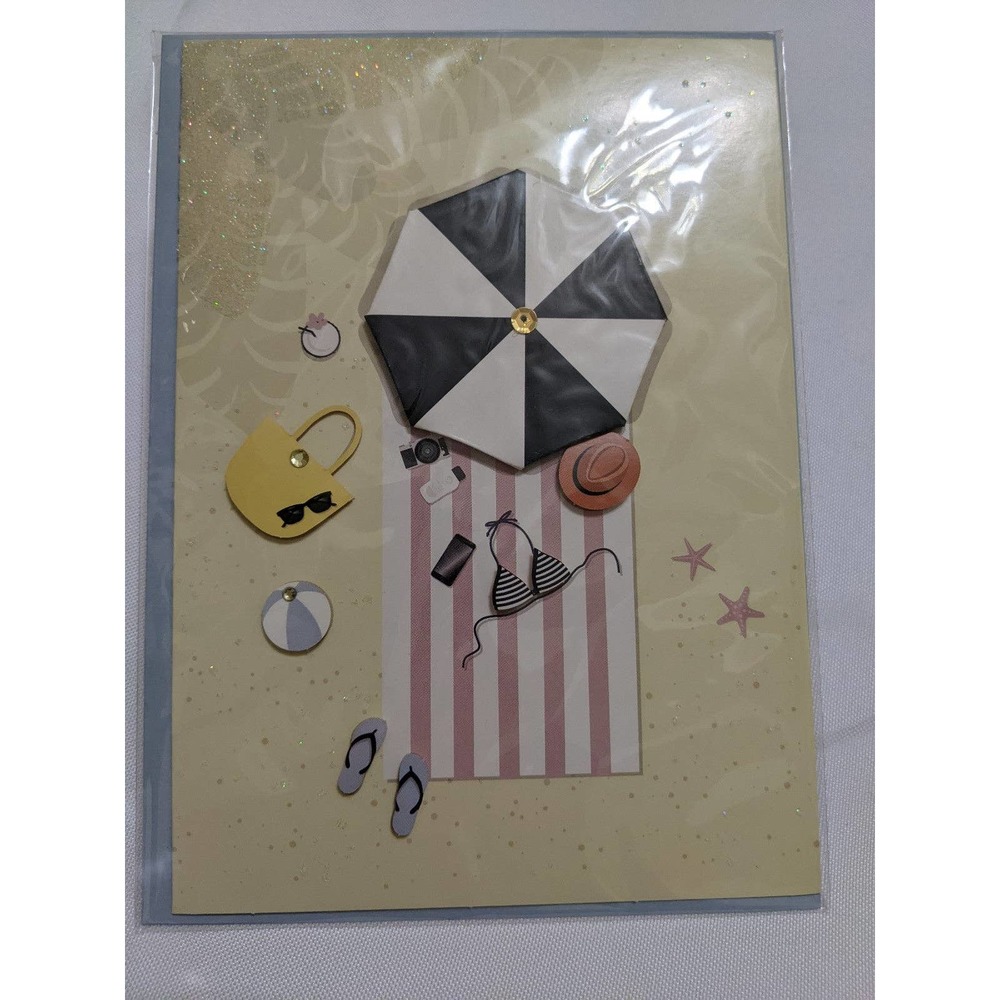 Burgoyne Blank Happy Birthday Greeting Card 3d beach travel bag purse camera hat